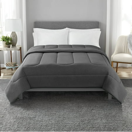 Mainstays Jersey Knit Comforter, Full/Queen, Charcoal