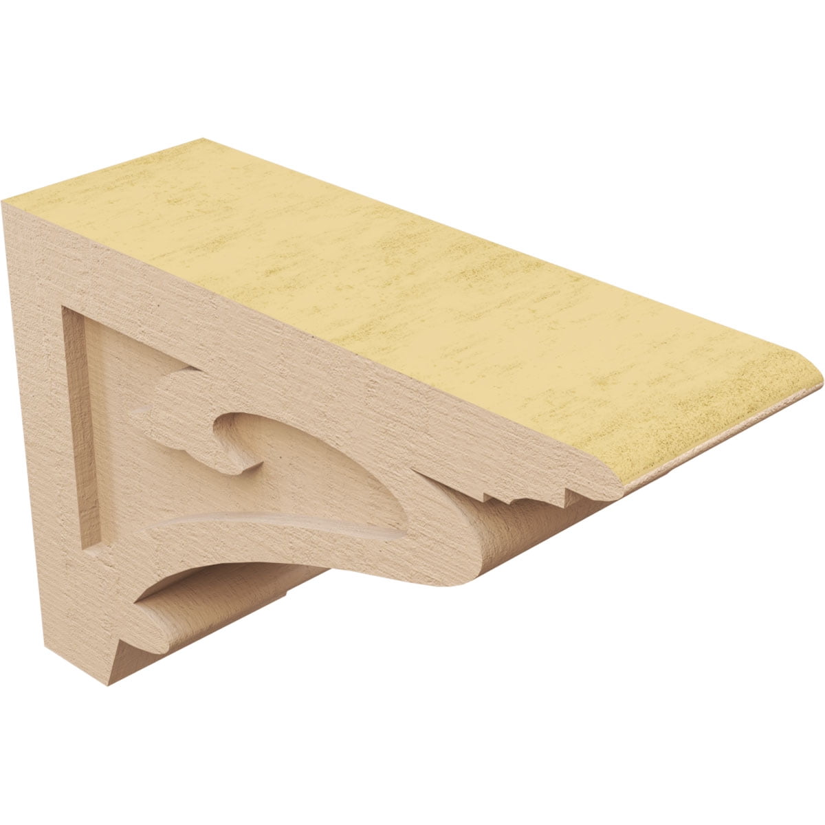 5"W x 15"D x 10"H Classic Mayflower Rough Cedar Woodgrain TimberThane Corbel, Primed Tan