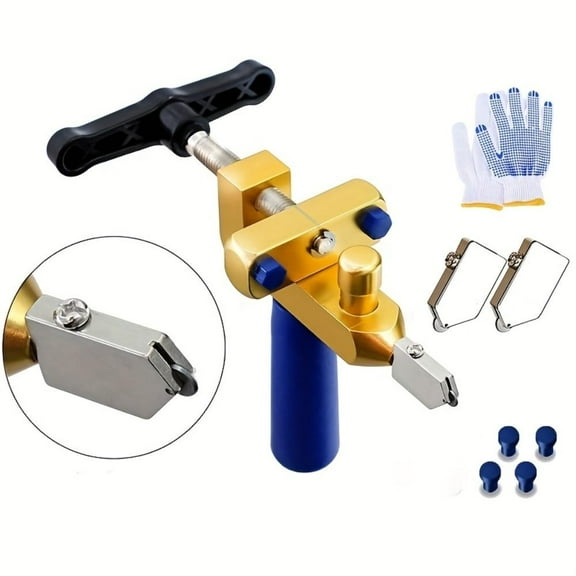 Tile Cutter Hand Tool, 2 in 1 Glass Tile Cutter Breaking Pliers, Manual Tile Cutter with 3 Tungsten Steel Blade, Mirror Cutting Tool for Home DIY Cutting Glass Tile Glazed Ceramic