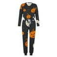thumbnail image 5 of QATAINLAV Two Piece Sets for Women Fashion Halloween Print Tracksuit Long Sleeve Pullover Tops and Drawstring Harem Sweatpants with Pockets Plus Size Lounge Set Today Sales Black 4XL, 5 of 6
