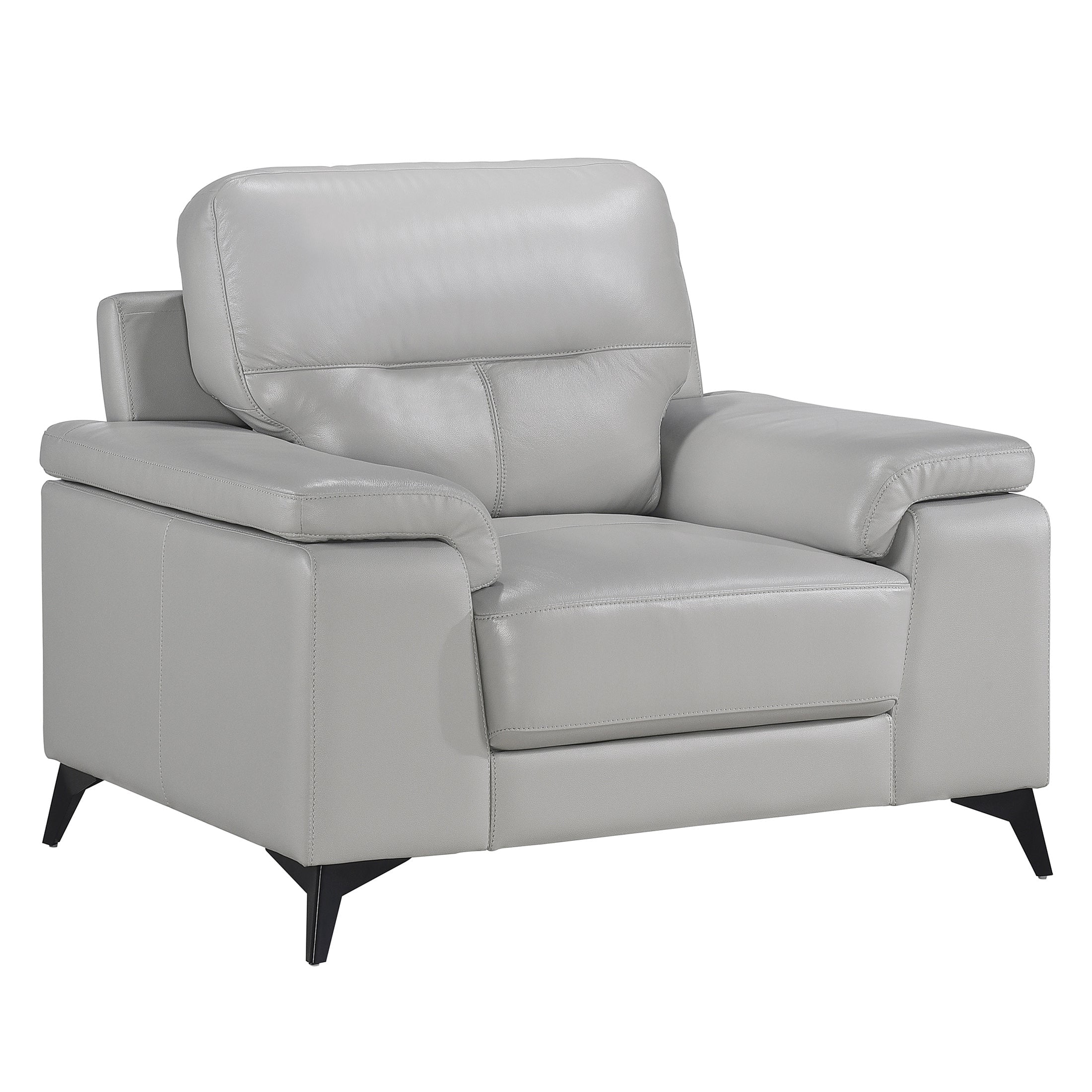 OakvillePark Whitby Leather Upholstered Living Room Chair, Silver Gray