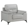 thumbnail image 2 of OakvillePark Whitby Leather Upholstered Living Room Chair, Silver Gray, 2 of 5