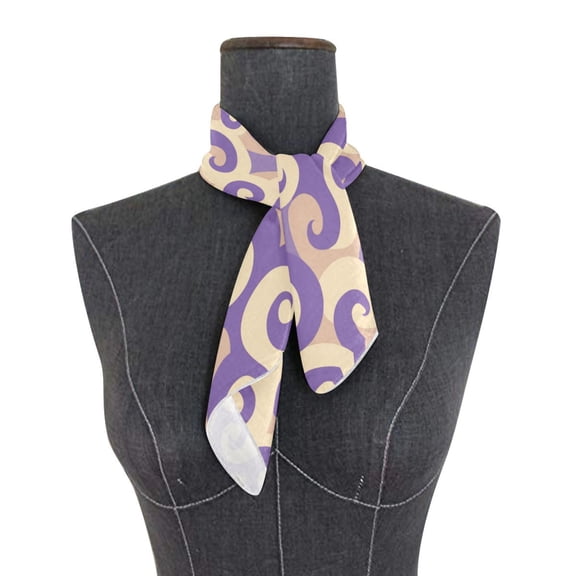 Square Scarf 24x24 Inch Purple Whirlwind Silky Satin Sun Protection Neck Scarf for Women Multi-Purpose Head Wrap Bandana for Hair Bag Decoration
