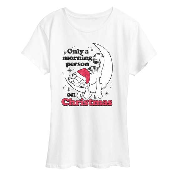 Garfield - Only A Morning Person On Christmas - Women's Short Sleeve Graphic T-Shirt