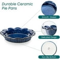 thumbnail image 4 of Stern Ceramic Pie Pan, 9 inch Pie Pans with Ruffled Edge, Deep Pie Dishes for Baking, Round Pie Plates for Apple, Quiche, Pot Pies, Tart, Oven & Dishwasher Safe, Set of 2, Blue, 4 of 5