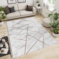 thumbnail image 2 of White Marble Area Rugs, 3D Minimalist Carpet, Porch Mat Comfortable to The Feet and Soft to The Touch Suitable for Living Room Bedroom and Cafe,4'x7', 2 of 6