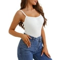 thumbnail image 4 of INSPIRE CHIC Women's Camisole with Built-In Bra Adjustable Strap Flowy Swing Comi Vest S White, 4 of 6