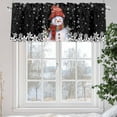 thumbnail image 5 of Christmas Valances for Windows, 42 x 18in, Snowman with Cap Xmas Snowflake Black Rod Pocket Kitchen Valance Curtain Light Filtering Window Treatments for Living Room Bedroom, 1 Panel, 5 of 7