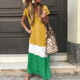 thumbnail image 2 of Women Plus Size Daily Tie-Dyed Color Block Loose V Neck Short Sleeve Dress, 2 of 2