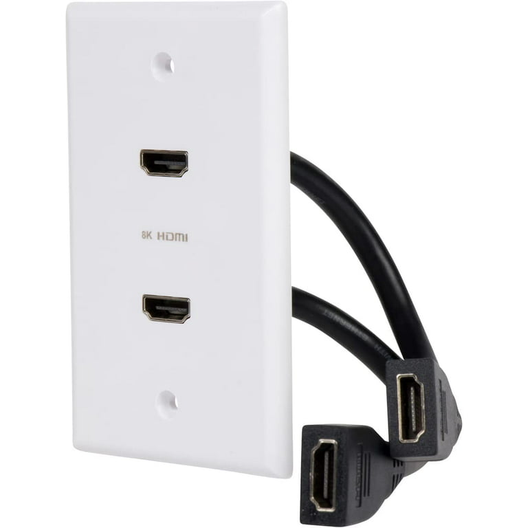 Buyer's Point 2 Port 8K HDMI Wall 8K 60Hz and 4K 120Hz (White Kit) (1 Pack) - Walmart.com