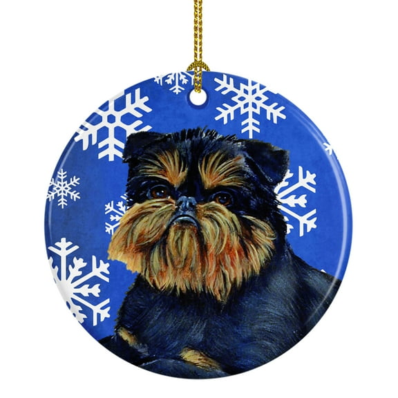 Brussels Griffon Winter Snowflake Holiday Ceramic Ornament LH9298
