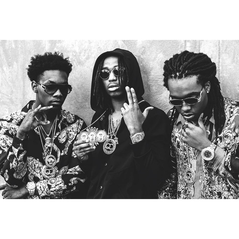 Migos Rap Trio Laminated Poster Print (24 x 36) - Walmart.com - Walmart.com
