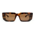 thumbnail image 2 of Womens Mod Rectangle Thick Plastic Fashion Sunglasses Tortoise - Brown, 2 of 4