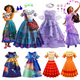 thumbnail image 2 of Disfraz de Disney Mirabel Isabela para niñas, vestido de princesa, traje de Cosplay, Encanto, Carnaval, fiesta de cumpleaños, corona, ropa, bolso, Encanto, 2 of 5