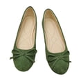 thumbnail image 5 of Army Green Womens Bow Flat Shoes Round Toe Comfortable Casual Slip On Dress Shoes Lightweight Breathable For Spring Summer Everyday Wear Size 36, 5 of 5