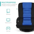 thumbnail image 3 of Best Choice Products Swivel Gaming Chair 360 Degree Multipurpose Floor Chair Rocker for TV, Reading, Playing Video Games w/Lumbar Support, Armrest Handles, Adjustable Foldable Backrest - Black/Blue, 3 of 5