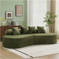 thumbnail image 3 of JERFIT Modern Minimalist Curved Modular Sofa Set, 4-Seater Plush Sectional Couch with Springs, Foam Filled, Dark Green Fabric for Living Room, 3 of 5