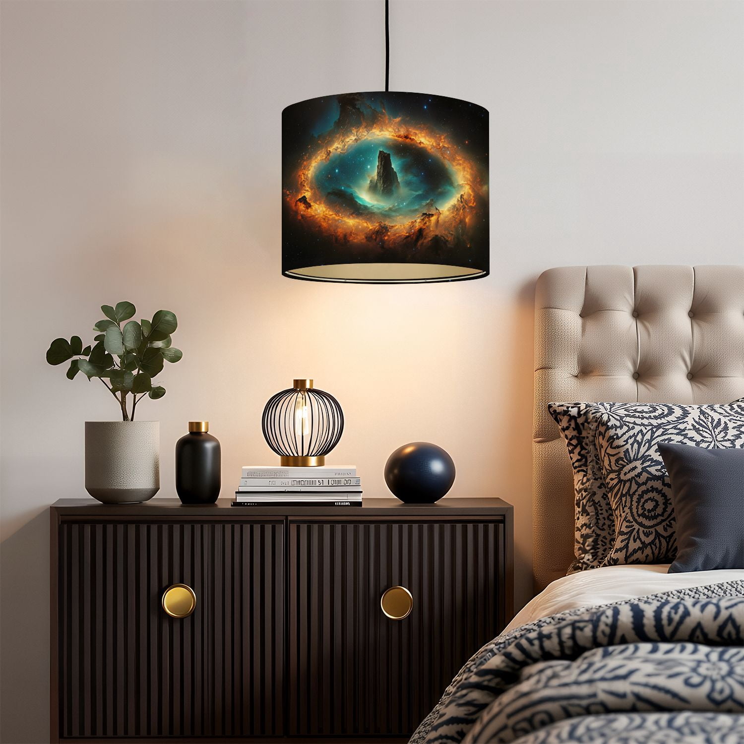 Space Linen Drum Lampshades Space Galaxy Nebula Outer Space Interstellar Astronomy 13"x13"x10" Light Shade for Table Lamps Floor Lamps Drum Lamp Shades Lampshade Replacement Assembly Required
