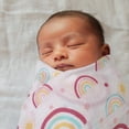 thumbnail image 3 of Parent's Choice Muslin Extra Large Swaddle, Rainbow, Pink & White, Infant Girl, 3 Pack, 3 of 12