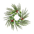 thumbnail image 2 of Dongrere Cypress Red Berry Candle Ring Wreath Artificial Table Centerpiece Ring for Candle Farmhouse Winter Holiday Dining Table Decor, E, 2 of 6