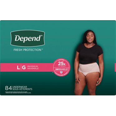 Depend Protection Plus Ultimate Underwear for Women, Large (84 Count ...