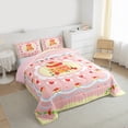 thumbnail image 3 of Manfei Strawberry Cake Queen Comforter Set, Cute Pink Bedding Sets, Girls Happy Birthday Bedding Comforter Set, Breathable Home Decor Reversible 3 Pieces, 3 of 8