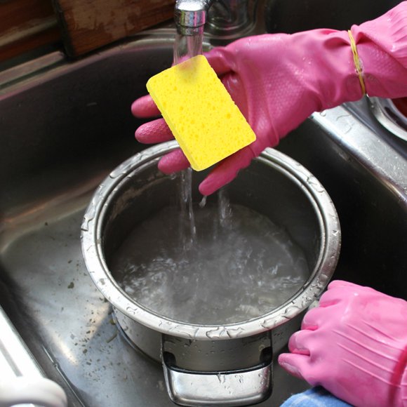 ADDHAT 12Ud Esponja Para Uso Doméstico En Cocina Con Material Duradero Y Fácil Limpieza