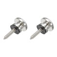 thumbnail image 1 of Unique Bargains Guitar Strap Button Buckle Lock Metal Small End Pins Sets Silver with Black Rubber Washer for Guitar, 2 Set, 1 of 5