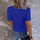 thumbnail image 3 of Tops de Color Sólido para las Mujeres, Manga Corta con Cuello en V Suéter Blusa de Moda para Ocasional, Fiesta Y Trabajo, 3 of 7