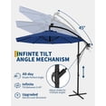 thumbnail image 3 of YUSAZENS 10FT Offset Patio Umbrella with Cross Base, Fade Resistant Canopy, 360° Rotation & Infinite Tilt for Deck Pool Garden, Navy Blue, 3 of 7