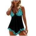 thumbnail image 2 of Fanxing Womens Plus Tankini Swimsuits Tops with Padded Bra Tummy Control Bathing Suits Loose Tunics Swimwear Blue,XXL Certified Goods only Sold & shipped by Fanxing, 2 of 6