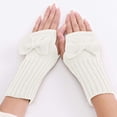 thumbnail image 2 of LEKODE Fingerless Gloves for Women Arm Warmers Exercise Gloves Winter Women Gloves Winter Gloves for Women Hiking Gloves for Men Biking Gloves Women White One Size, 2 of 3