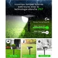 thumbnail image 3 of Paquete de foco solar para exteriores, 30 lámparas solares LED, reflector solar ajustable IP67 a prueba de agua con panel solar, iluminación solar para exteriores de 180 ° para jardín, camino al aire, 3 of 5