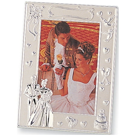 Silver-Plated 4X6 Wedding Photo Frame Designer Jewelry by Sweet Pea