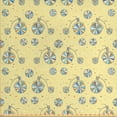 thumbnail image 1 of Retro Fabric by the Yard, Pastel Ornamental Bicycles with Colorful Wheels in Repetitive Pattern, Decorative Upholstery Fabric for Sofas and Home Accents, Pale Yellow Multicolor by Ambesonne, 1 of 4