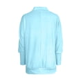 thumbnail image 5 of YMNXA Women's Sweatshirt Long Sleeve V Neck Solid Color Comfortable Breathable Relaxed Fit Top For Casual Daily Wear,Blue,L, 5 of 5