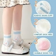 thumbnail image 3 of Girls Cotton Thin Mesh Crew Socks, Kids Floral Flower Cute Summer Socks, 5 Pairs, 3~12Years, 3 of 7