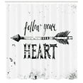 thumbnail image 3 of Ambesonne Inspirational Shower Curtain, Follow Your Heart, 69"Wx84"L, Black and White, 3 of 3