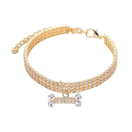Malltop Shawn Diamond Dog Pearls Necklace Jewelry for Dogs Puppy Bling Rhinestones Cat Wedding Collar