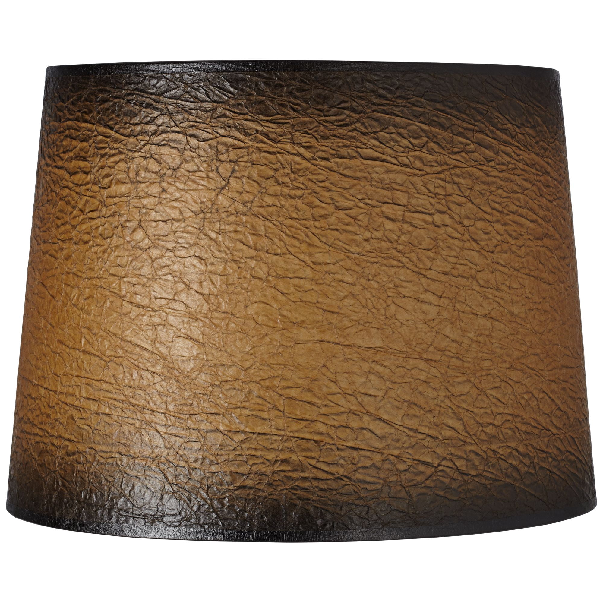 Springcrest Collection Set of 2 Drum Lamp Shades Distressed Crackle Medium 13" Top x 15" Bottom x 10" Slant Spider Replacement Harp and Finial Fitting