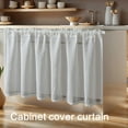 thumbnail image 3 of Rustics Linens Cafe Curtain for Small Window Drop Rod Pocket for Kitchen Basement, 3 of 12