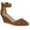 Tan, variant on JOURNEE COLLECTION Womens Brown Ankle Strap Cushioned Kova Pointed Toe Wedge Zip-Up Heels 9