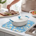 thumbnail image 2 of Floral Kitchen Dish Drainer Pad with Daisy Pattern Microfiber Drying Mat Absorbent Foldable Rack Pad for Counter 16x18 Inch, 2 of 7