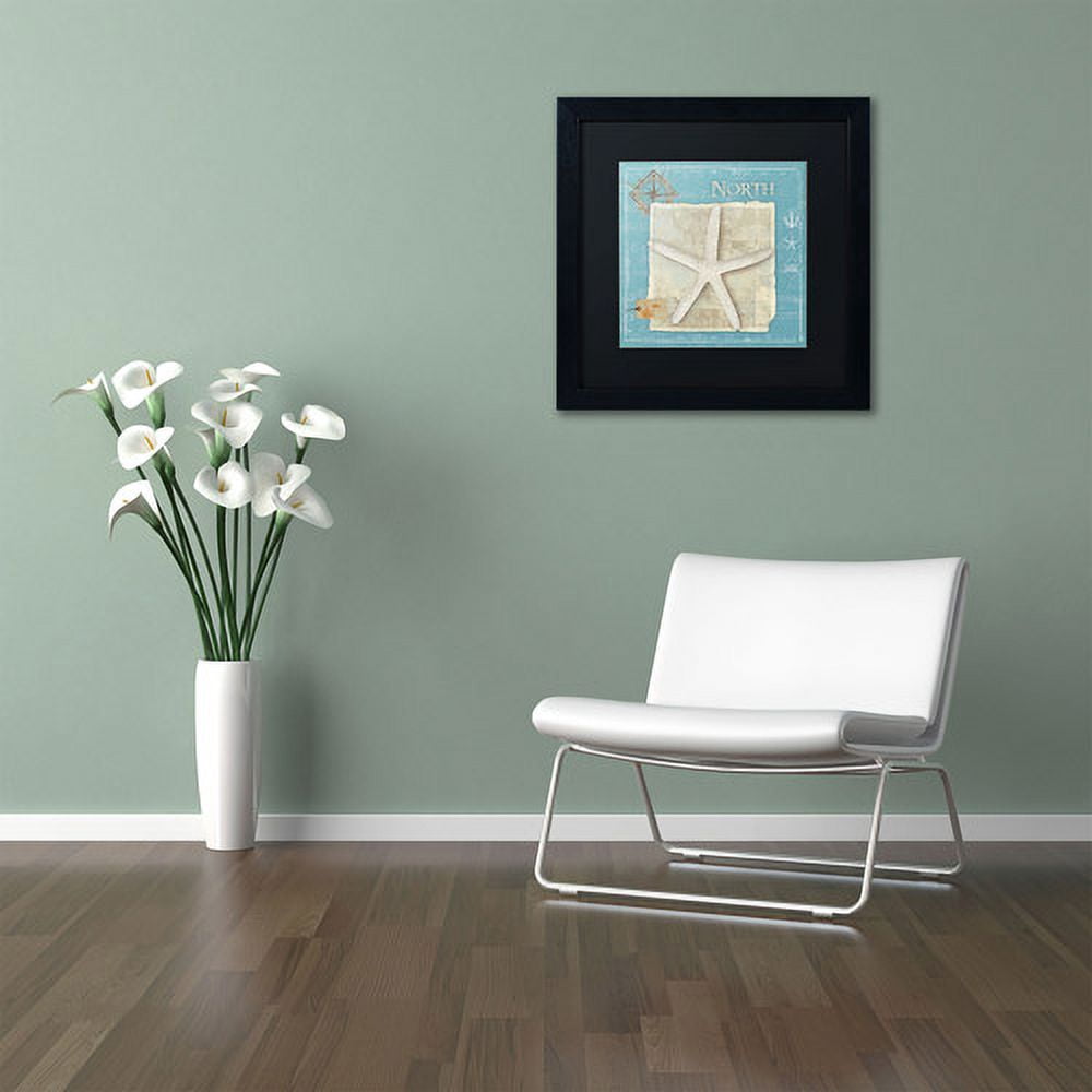 Trademark Fine Art "Points North" Canvas Art by Belinda Aldrich, Black Matte, Black Frame
