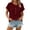 *Wine, variant on ClodeEU Women's Round Neck Button Short Sleeve Blouse ,Casual Loose Tunic Top Army Green,Women's Plus L
