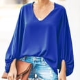 thumbnail image 3 of Askfv Womens Casual Shirts Pullover Tops Oversized V Neck Balloon Sleeve Loose Sweatshirts Blouses, 3 of 5