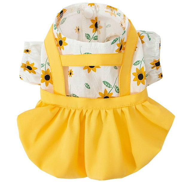 Vestido de girasol para perro, vestidos de flores para perro, falda para cachorro, vestido para mascota, ropa para niña y gato.