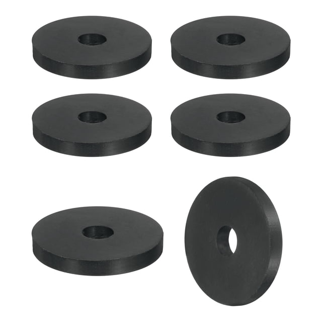 6Pack Thick Rubber Spacer, 2 Inch OD x 1/2 Inch ID x 1/4 Inch Thickness