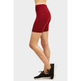 thumbnail image 2 of DailyWear Womens Cotton 15 Inches Shorts Yoga Pants Leggings with Wide Waistband Burgundy, Small, 2 of 3