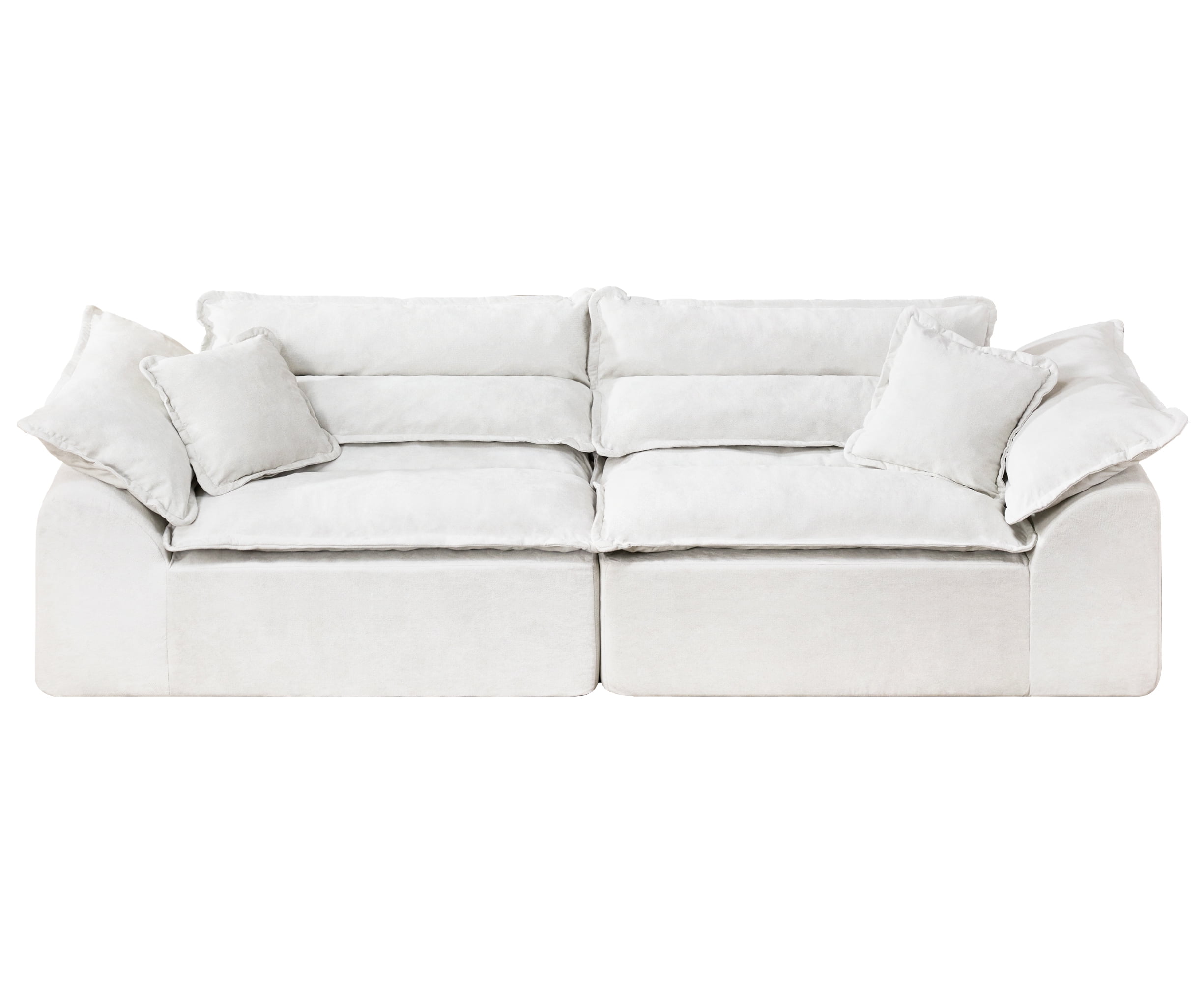 Hobestluk 104" Sectional Sofa Couches 3 Seater Modular Sofa, Boneless Couch, Cloud Couch with Removable Cushion, Modular Sectional Couches for Living Room(Beige)